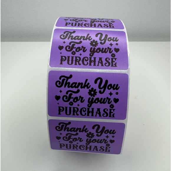 Thank you for your purchase purple sticker | Shipping supplies labels NeW - Picture 7 of 8